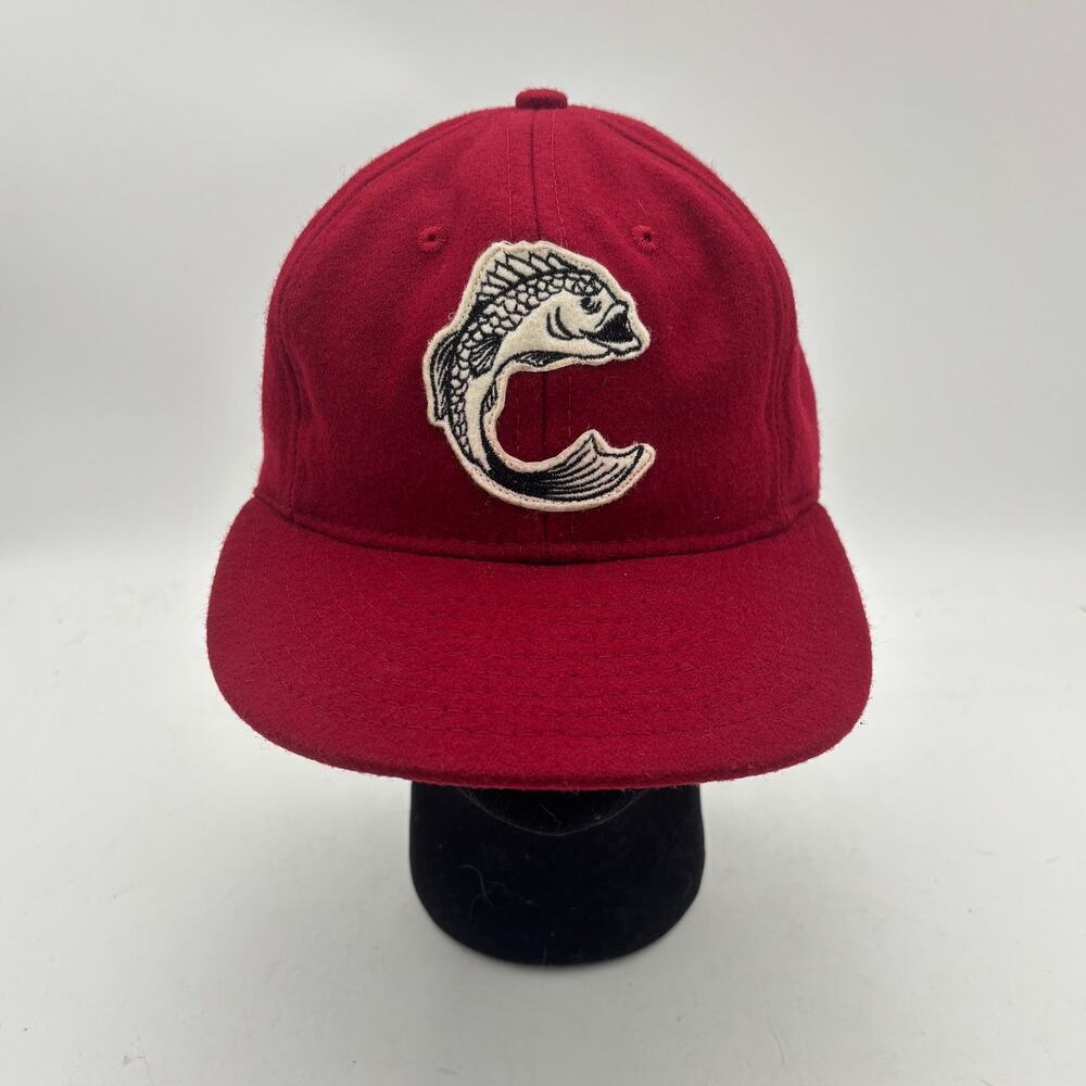 Ebbets Field Flannels Challenger Japan Fish Logo Wool Leather Strap Baseball Hat